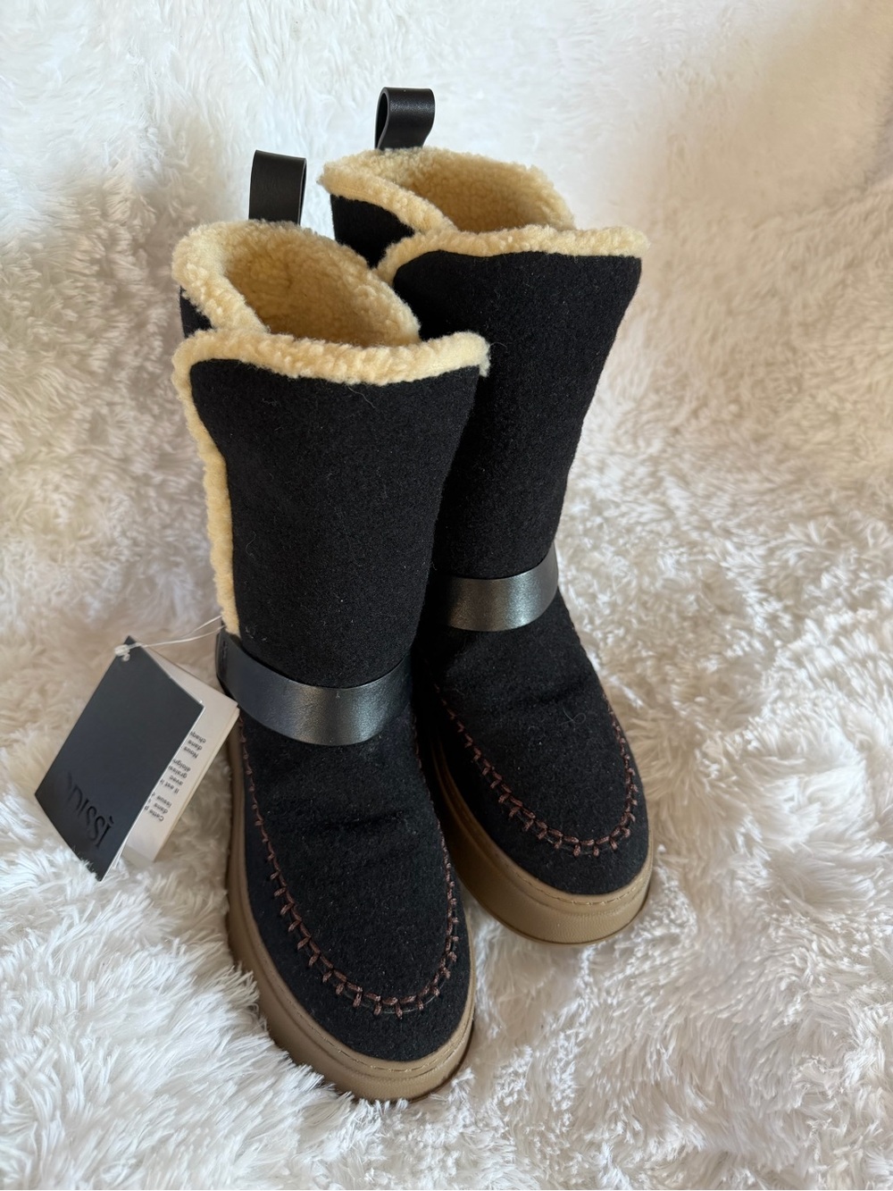 BRAND NEW SUKI BLACK SUEDE LEATHER WINTER BOOTIE